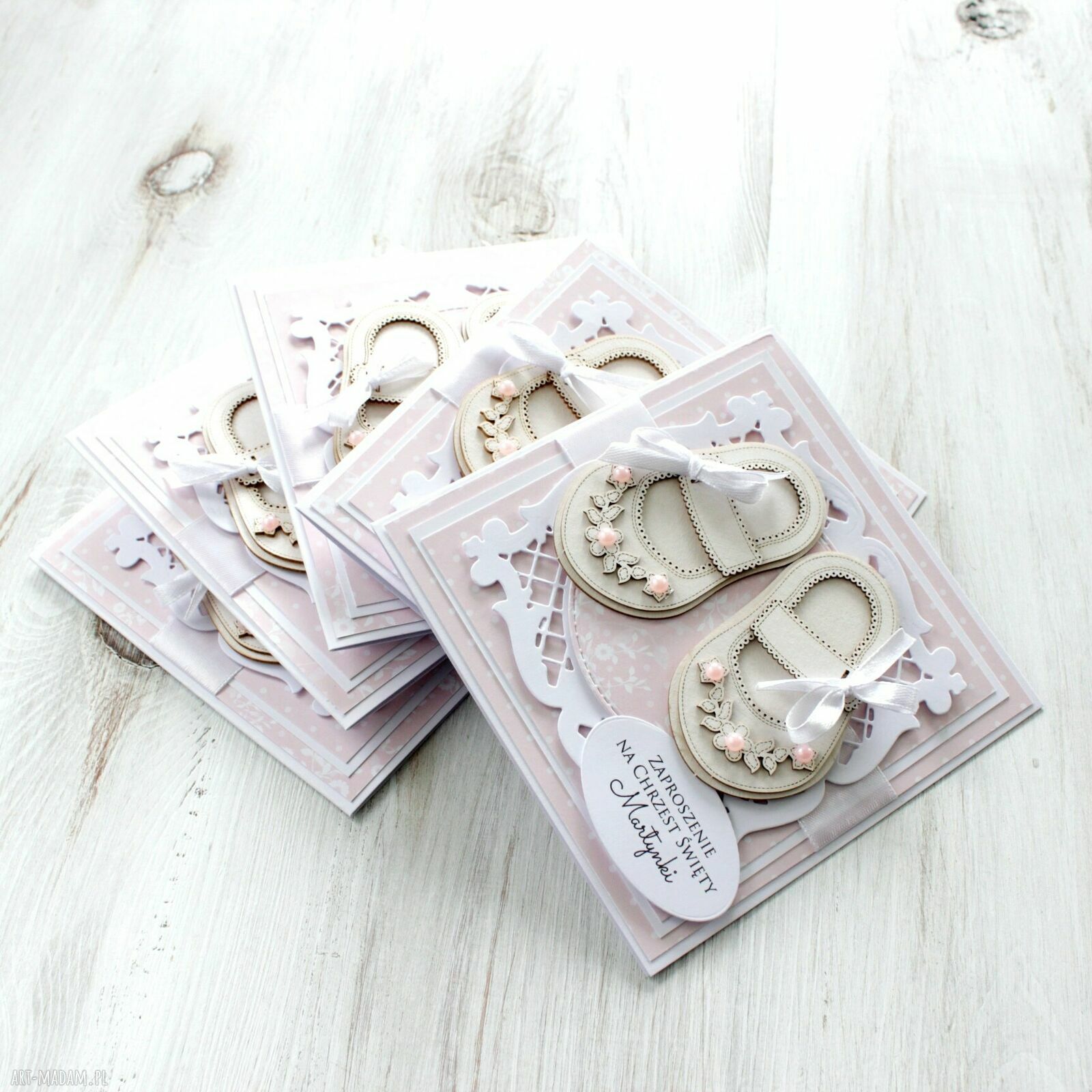 zaproszenie: Zaproszenie na chrzest roczek Handmade
