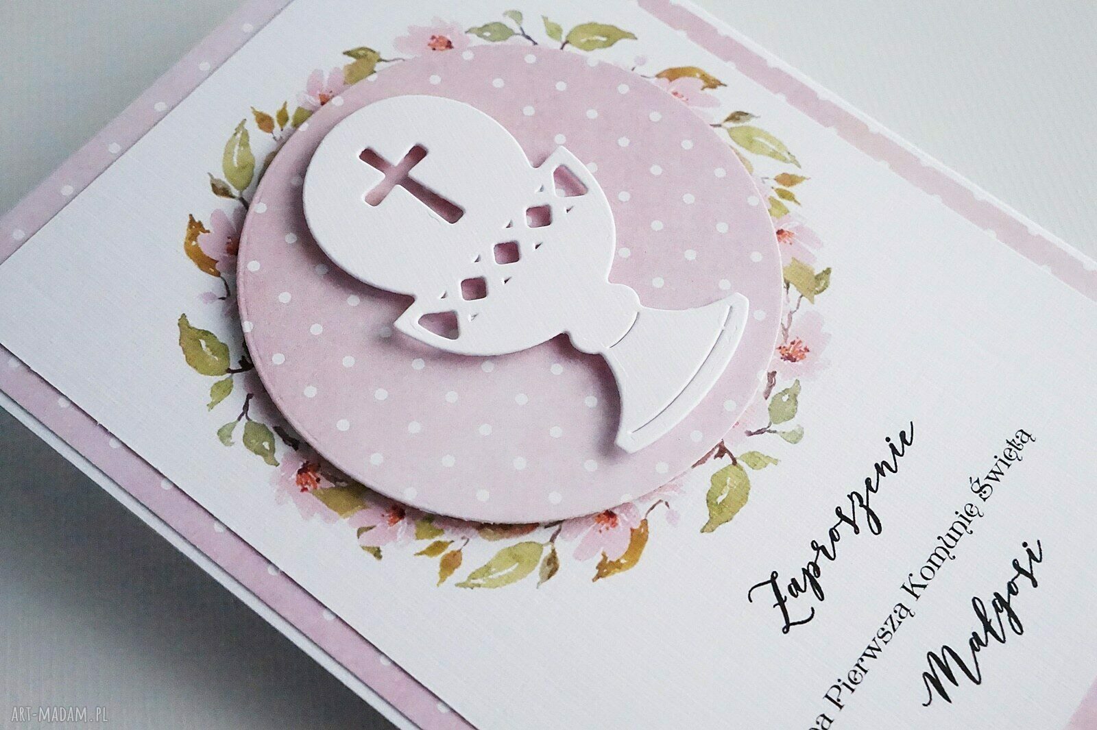 zaproszenie: Zaproszenie na I Komunię Św - ZK48 Ręczne wykonanie