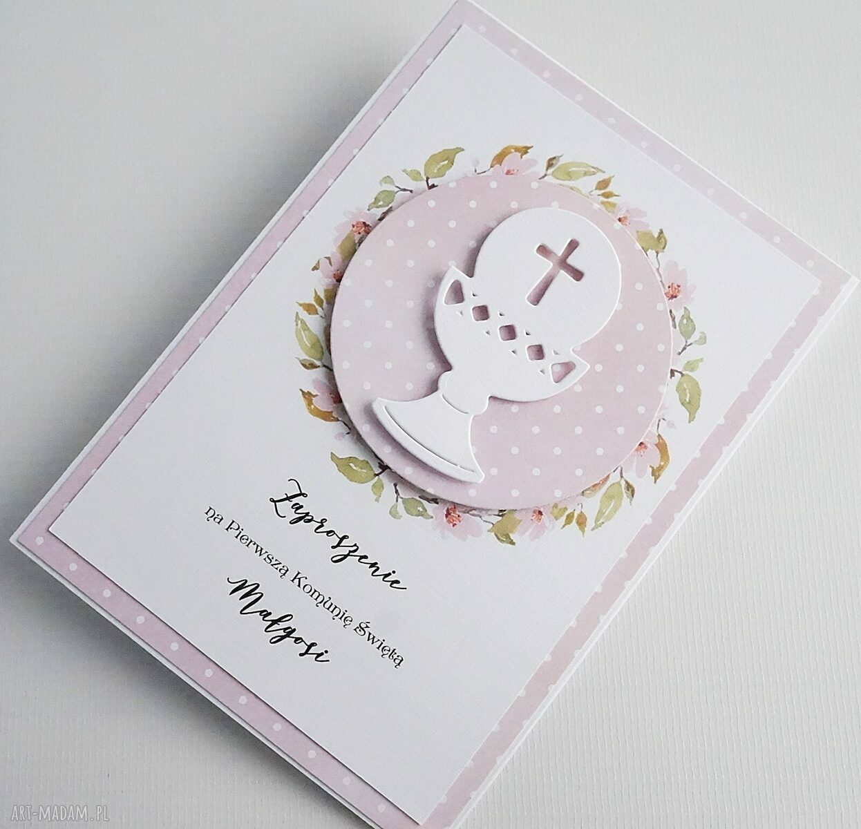 zaproszenie: Zaproszenie na I Komunię Św - ZK48 Ręczne wykonanie