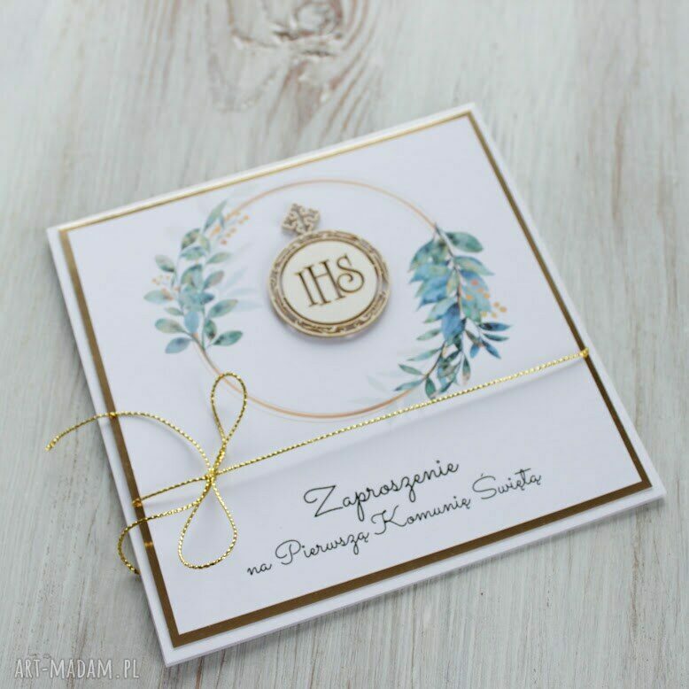na święta upominki: Zaproszenie na Komunię Świętą ręcznie robione