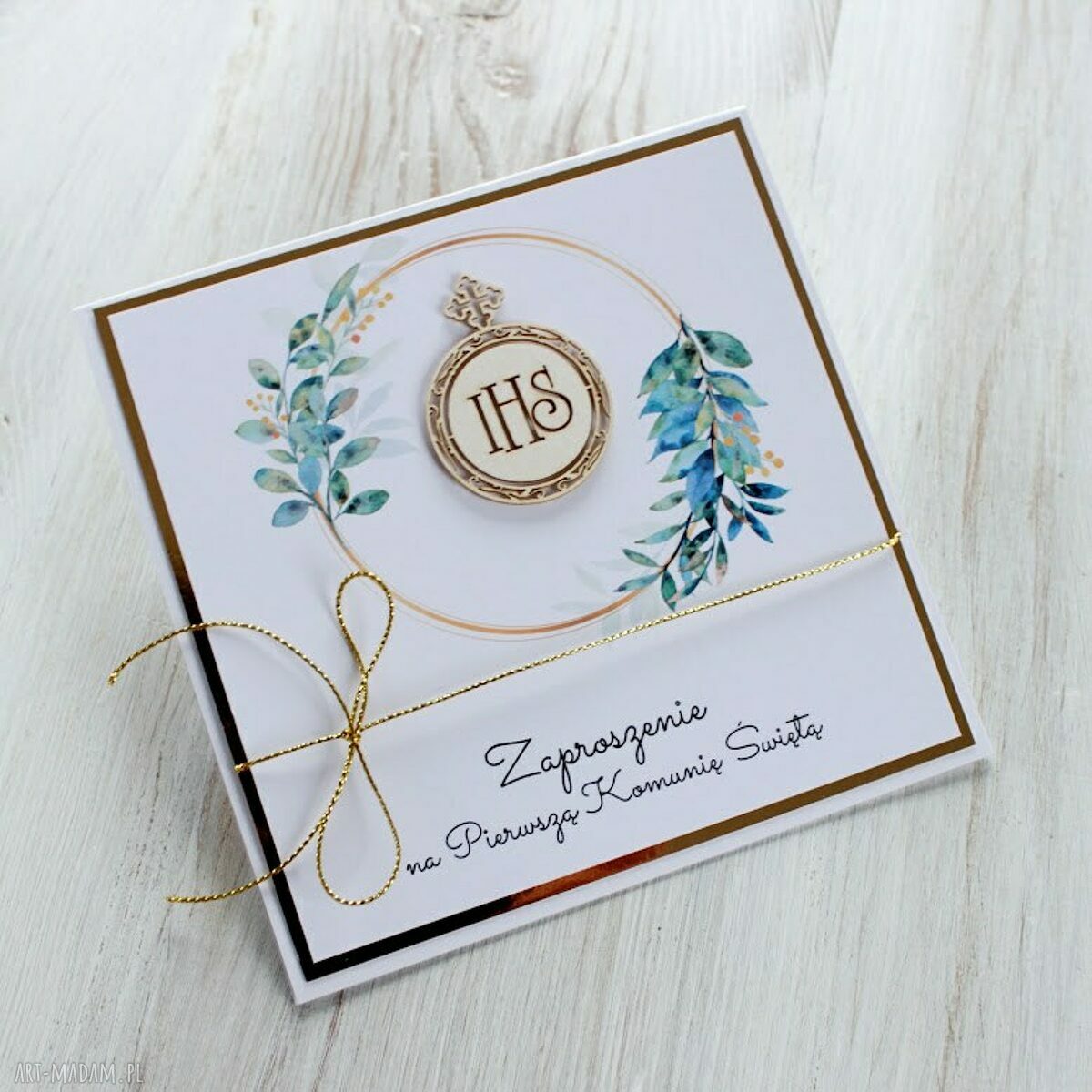 Upominki : Zaproszenie Świętą komplet szt komunia