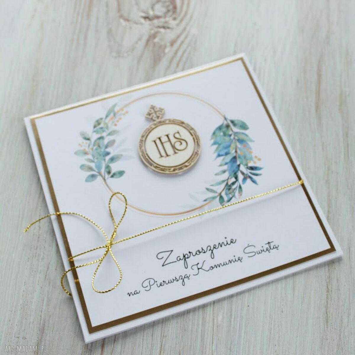 upominki na święta: Zaproszenie na Komunię Świętą Komplet 5 szt. ręcznie robione
