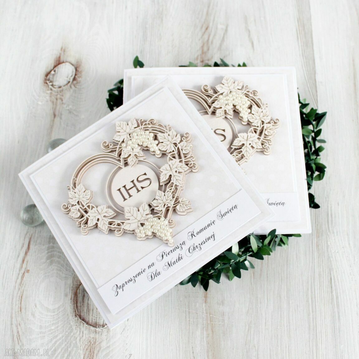 pomysł na święta upominki: Zaproszenie na pierwszą Komunię Świętą handmade