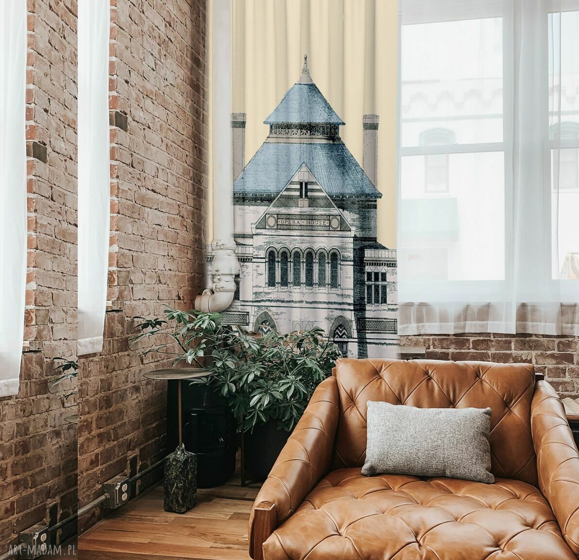 Zasłony artystyczne zaciemniające Town House - komplet 2 szt
