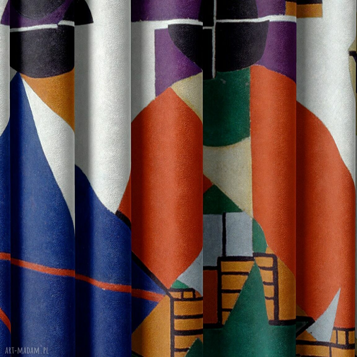 Zasłony artystyczne zaciemniające „Card Players” - komplet 2 szt
