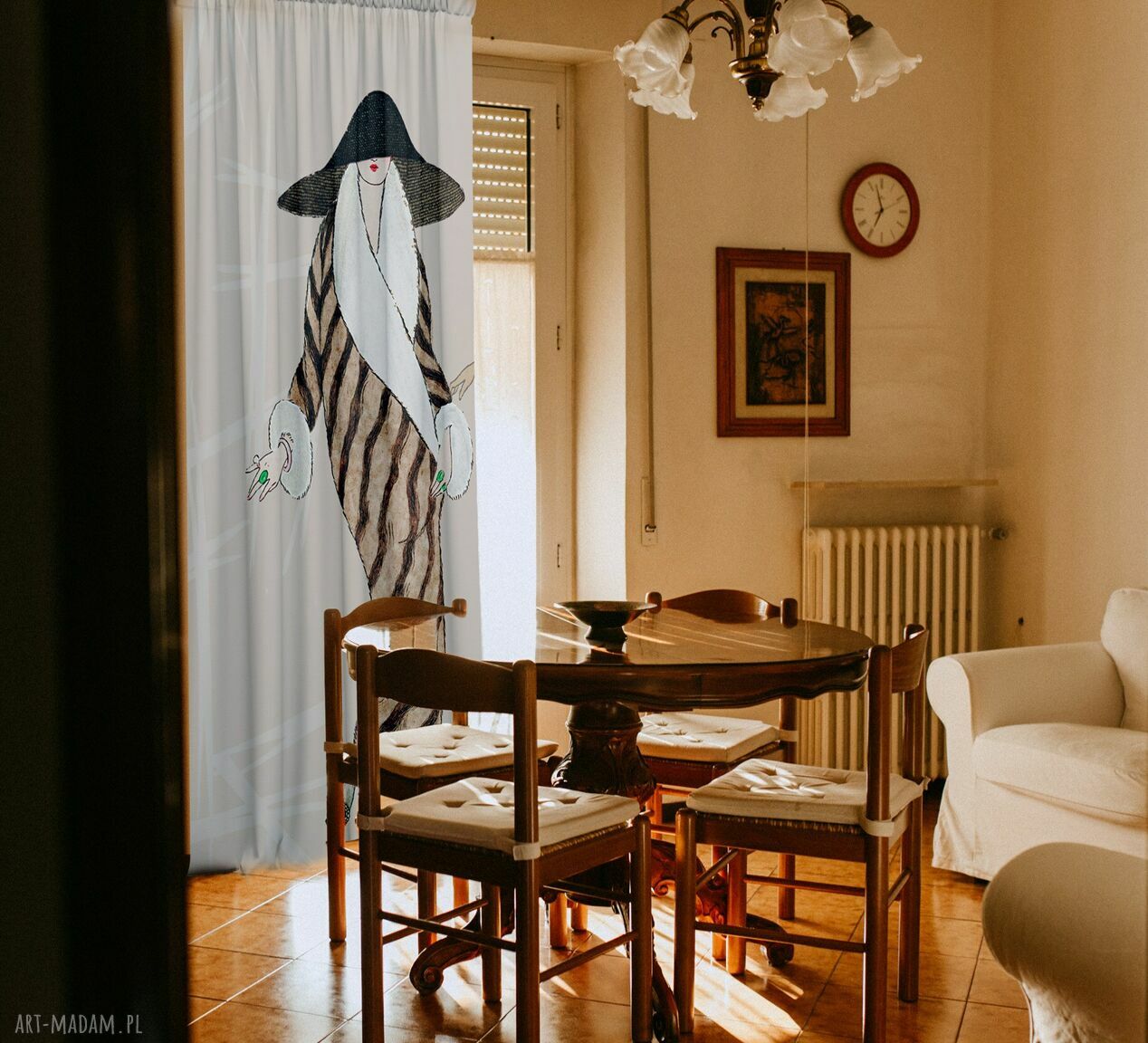Zasłony artystyczne welurowe Single Ladies do sypialni
