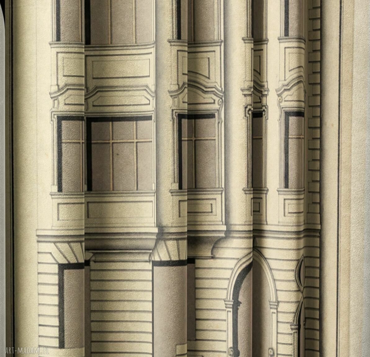 Zasłony artystyczne zaciemniające Town House - komplet 2 szt