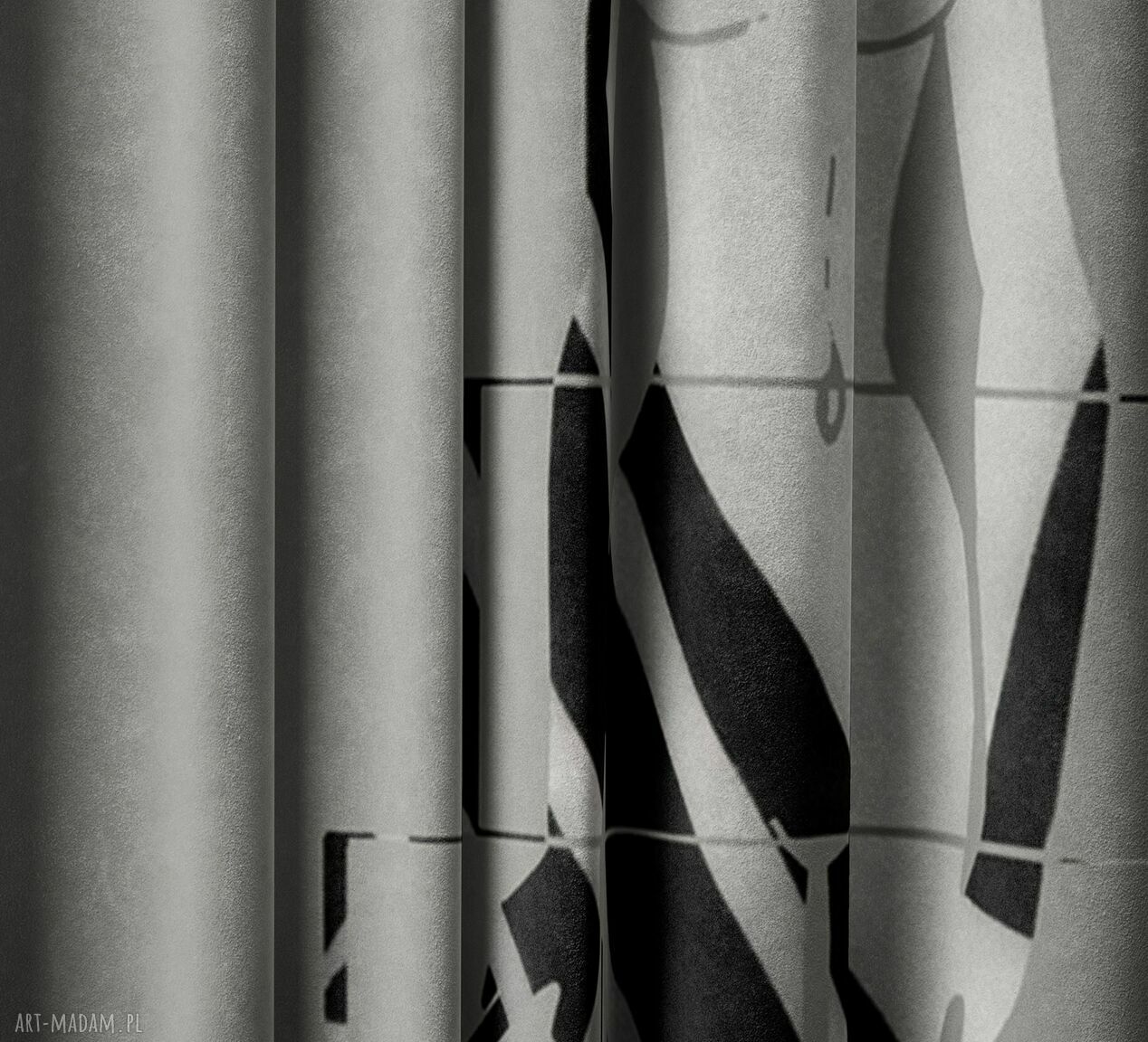 Zasłony artystyczne Shapes - komplet 2 szt zaciemniające z nadrukiem