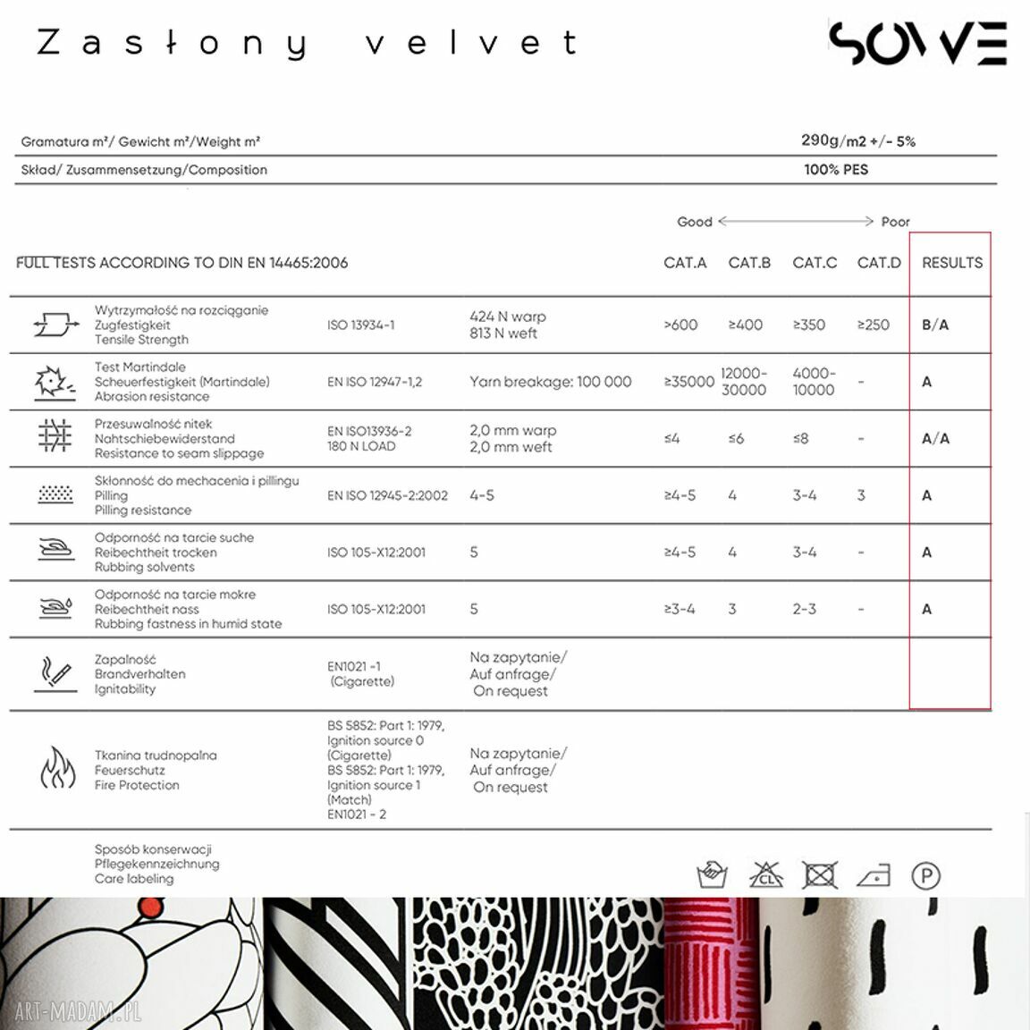 Zasłony artystyczne welurowe Japan View - komplet 2 sztuk