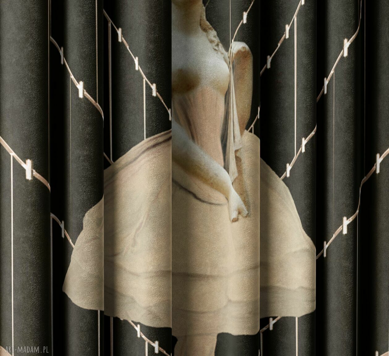 Zasłony artystyczne Ballerina welurowe do salonu - komplet 2 szt.