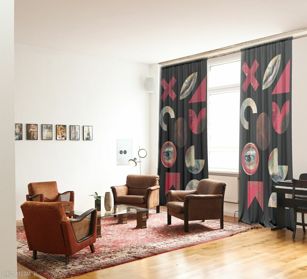 Zasłony welurowe Bauhaus - zaciemniające, na karnisz i szyny, szyte na wymiar