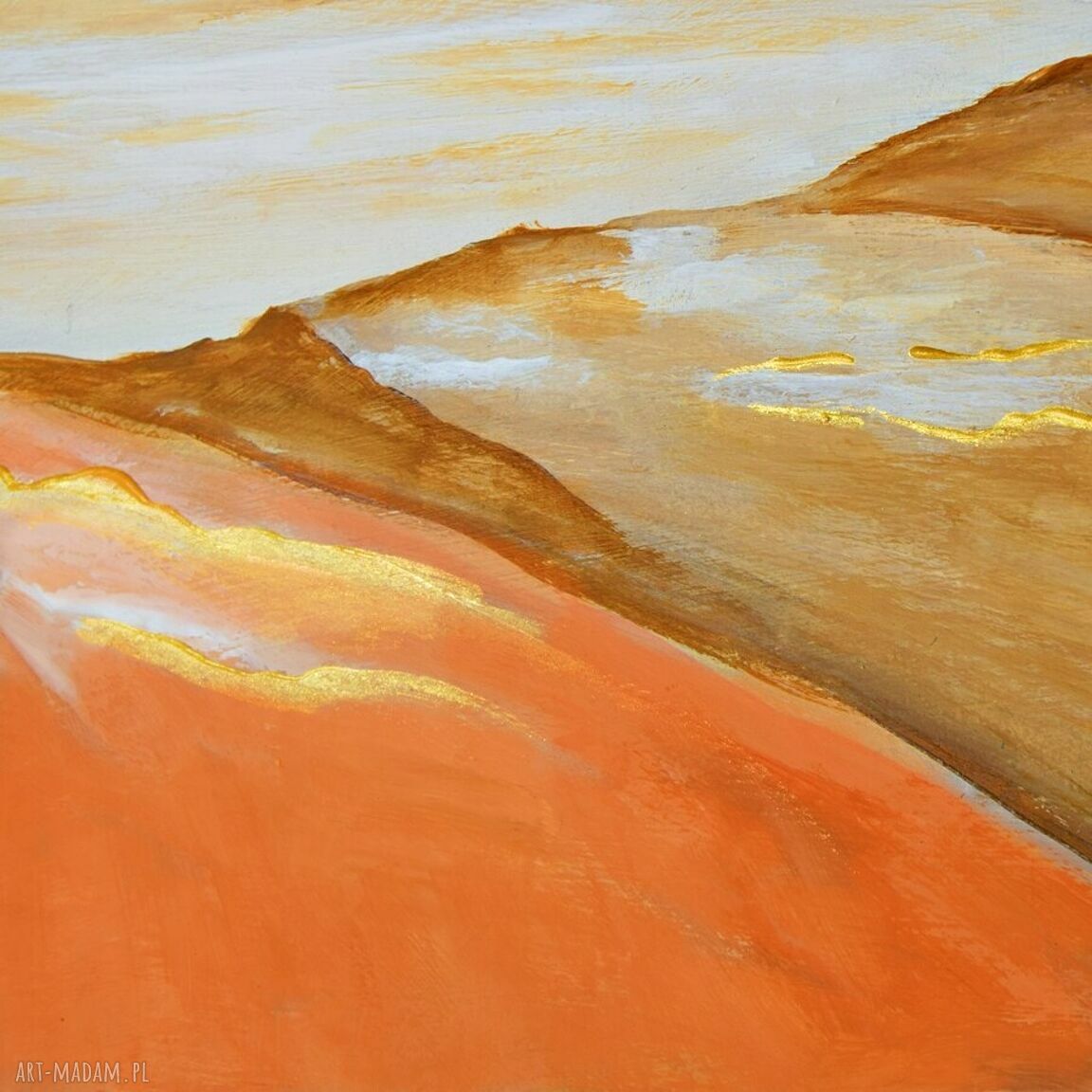 Zatoka - abstrakcyjny krajobraz minimalistyczny, obraz akrylowy na płótnie 80x80 cm