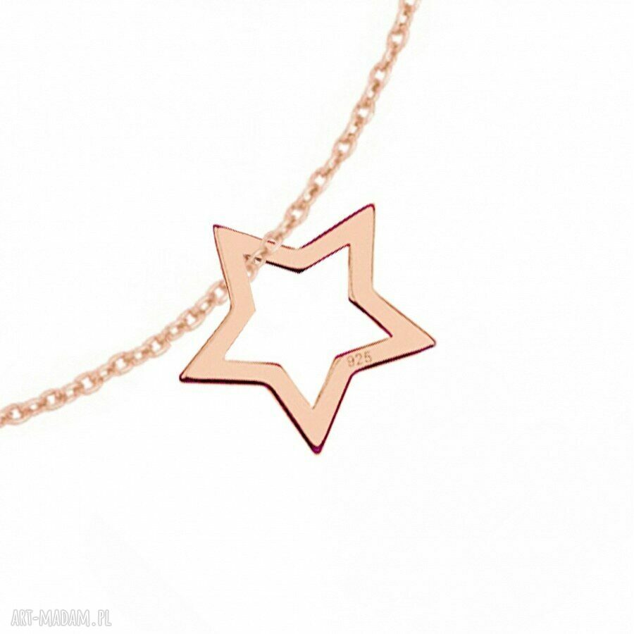 bransoletki: BRANSOLETKA Z RÓŻOWEGO ZŁOTA Z GWIAZDKĄ Hand Made