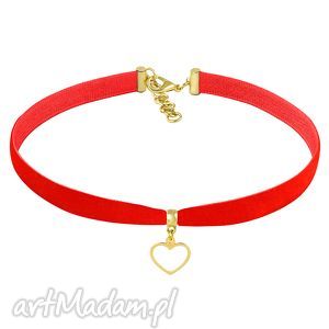 lavoga choker - red velvet - złote naszyjniki