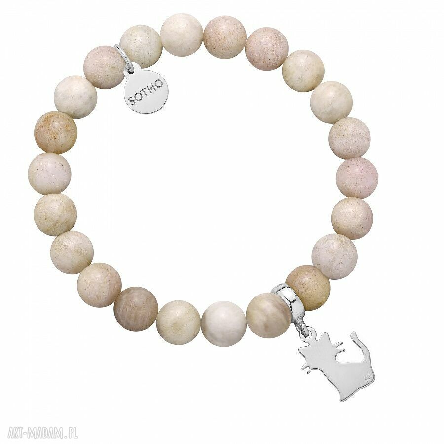 Cielista bransoletka srebrnym kotkiem modna srebro kotek