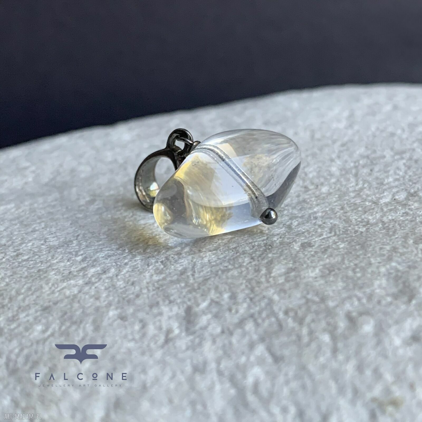 Zawieszka Clear Water - srebro 925 i przezroczyste szkło