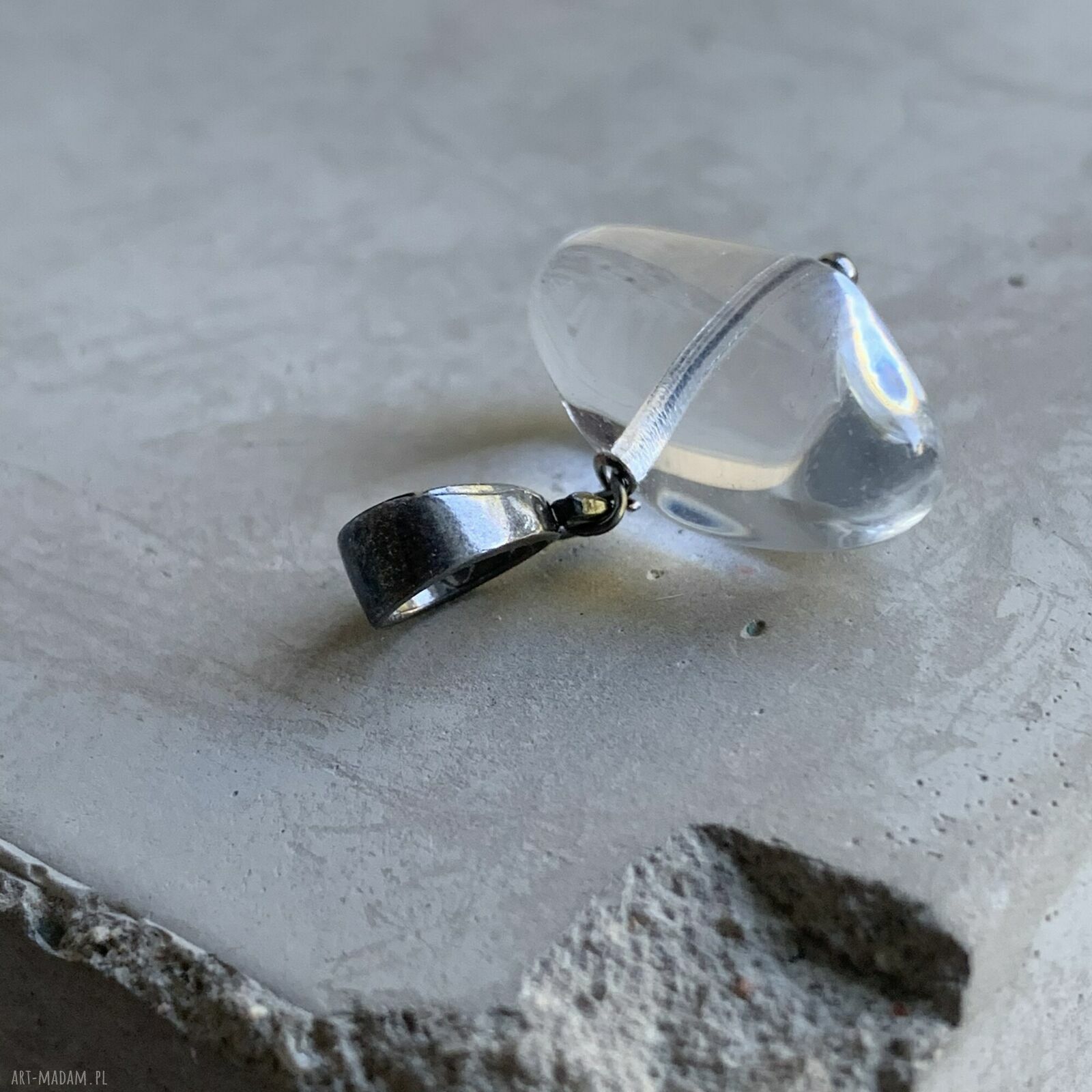 Zawieszka Clear Water - srebro 925 i przezroczyste szkło