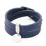 autorskie bransoletki leather belt navy blue with coin