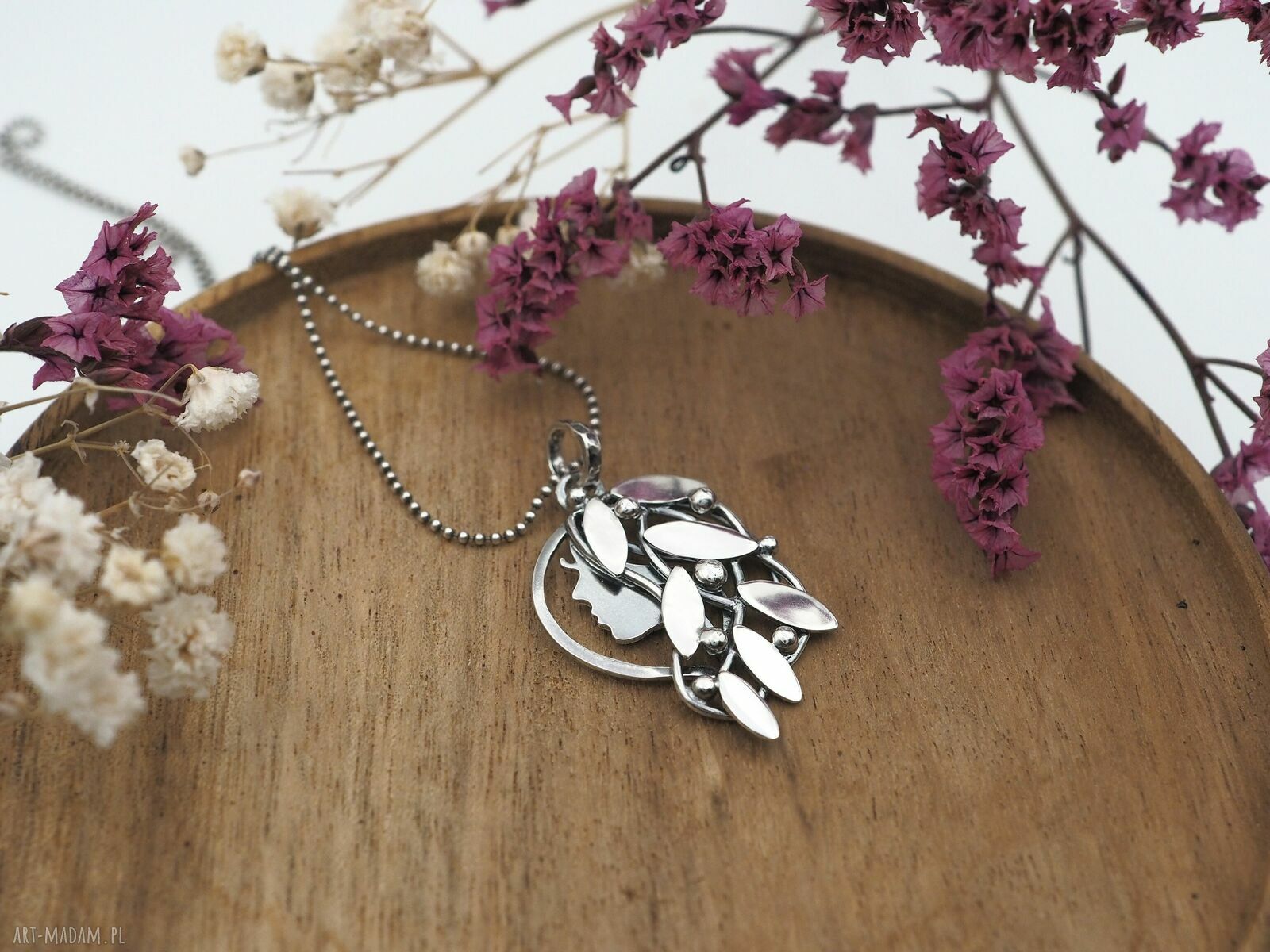 Zawieszka Leśna Driada I - srebrny wisiorek handmade 0,925