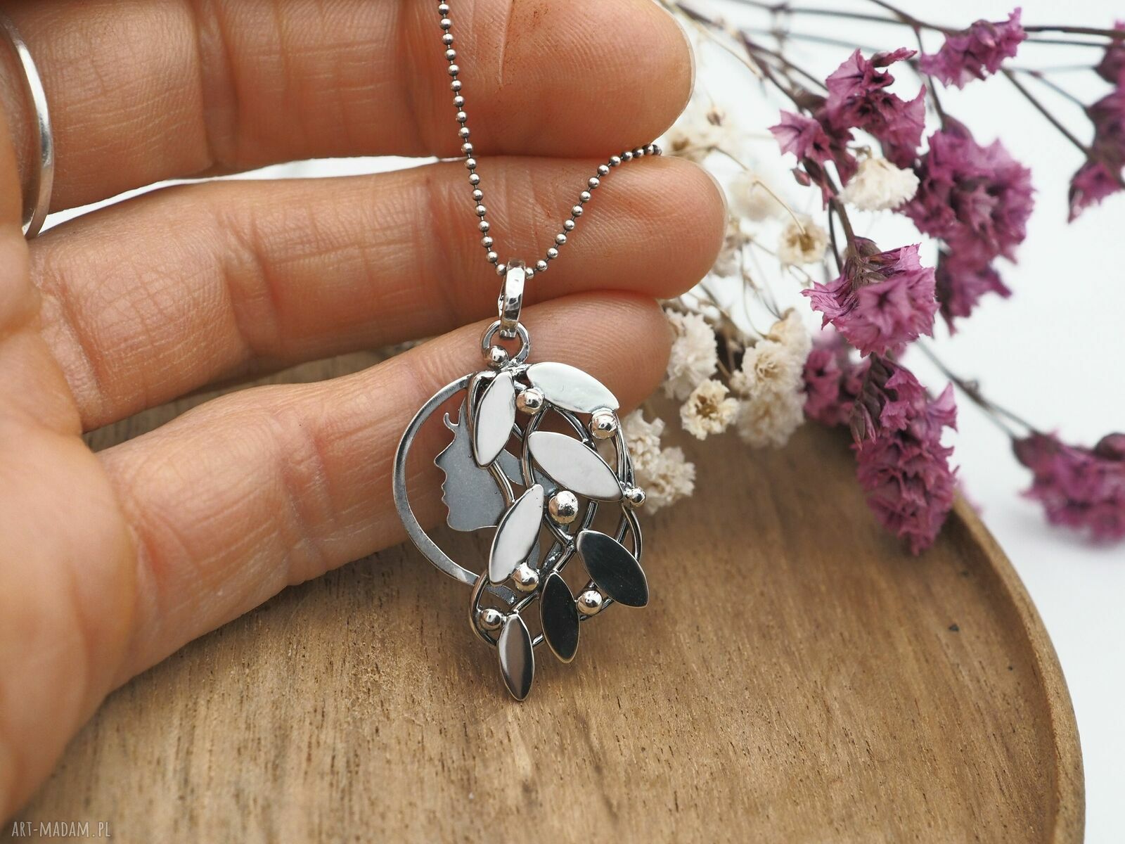 Zawieszka Leśna Driada I - srebrny wisiorek handmade 0,925
