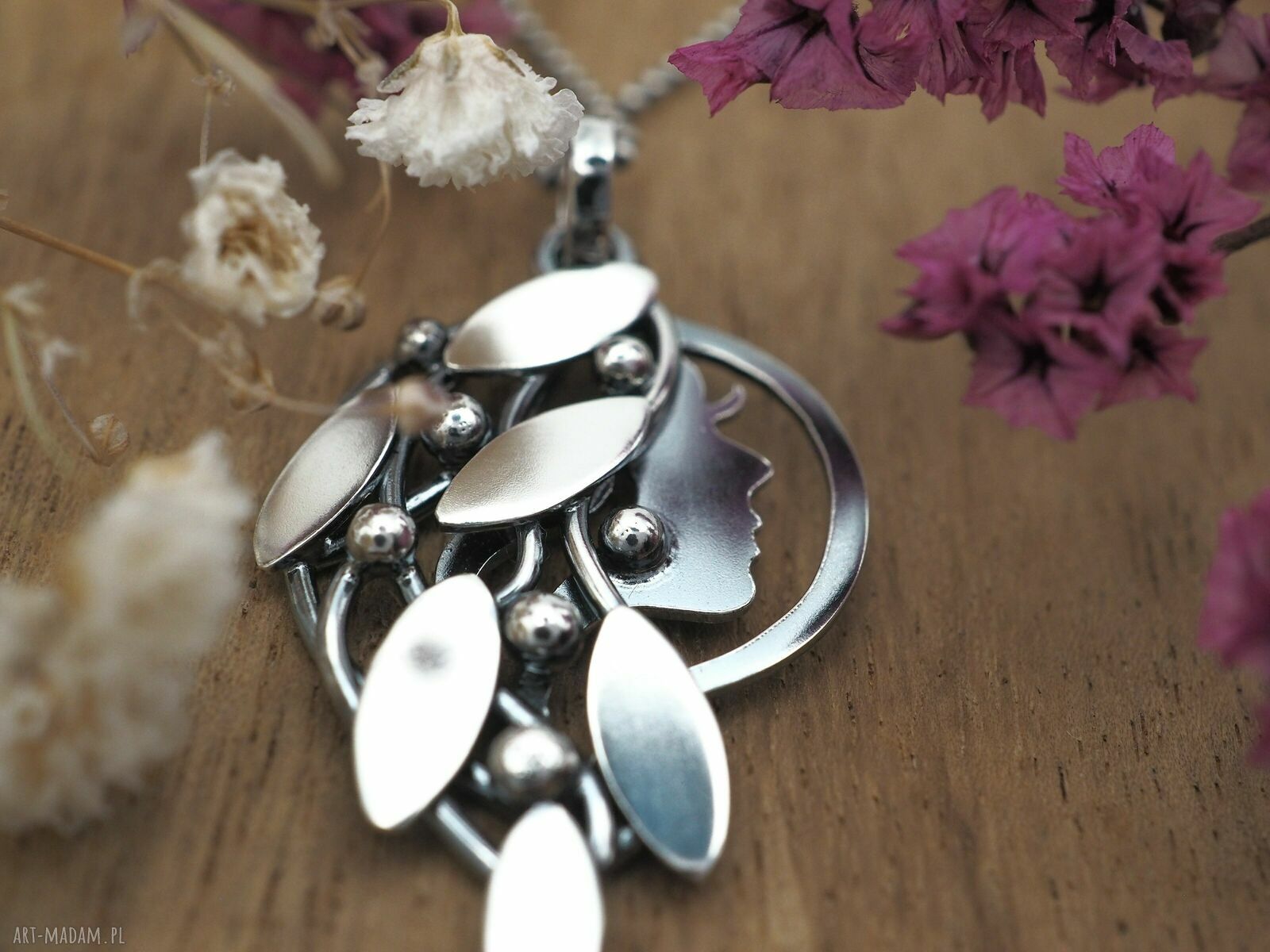 Zawieszka leśna driada II - srebrny wisiorek 925 handmade