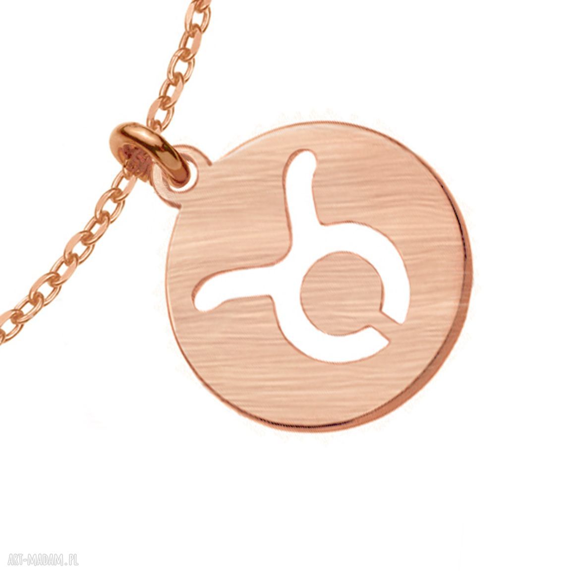 bransoletki: Matowa bransoletka z zodiakiem Byka z różowego złota Ręczne wykonanie