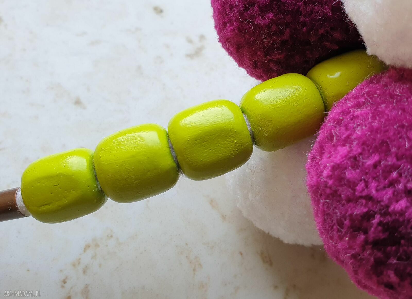 Kolorowa zawieszka na klamkę z pomponów - handmade