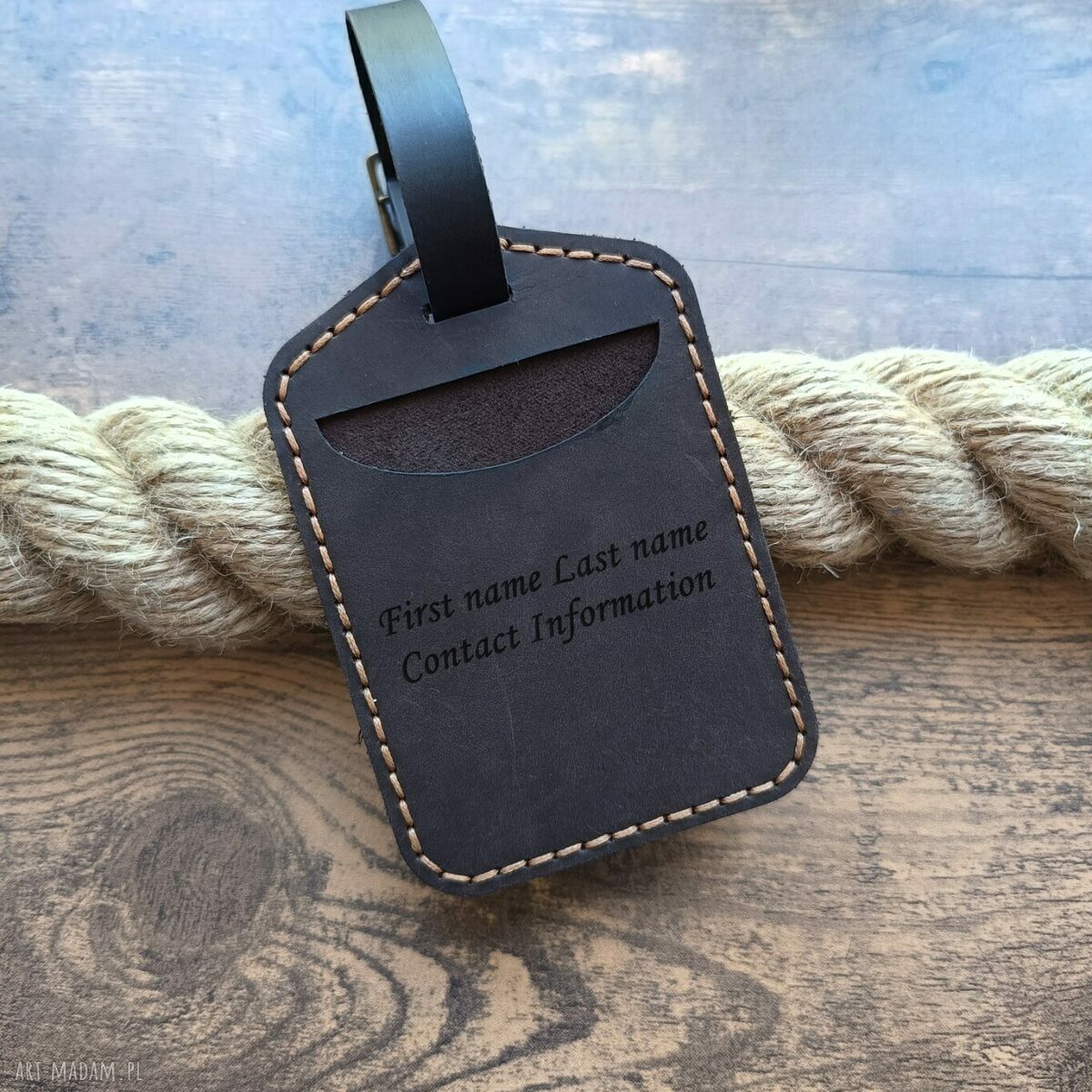 Skórzana zawieszka na walizkę do bagażu z grawerem - personalizowana adresówka