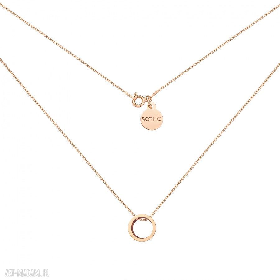 Naszyjnik rÓŻowego zŁota przestrzennĄ karma obręcz