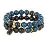 hand made bransoletki pearly chic ocean blues & black 2