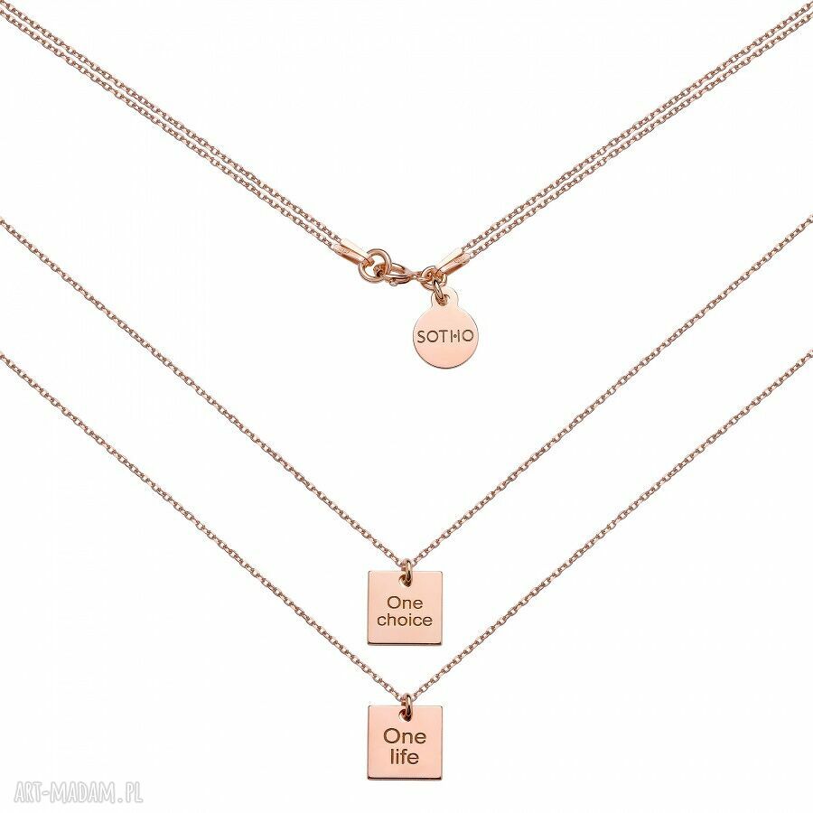 PodwÓjny naszyjnik rÓŻowego zŁota one choice life łańcuszek