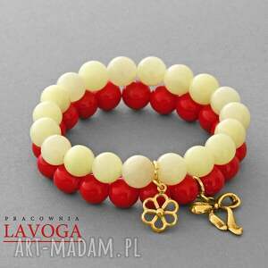 red & cream jade set