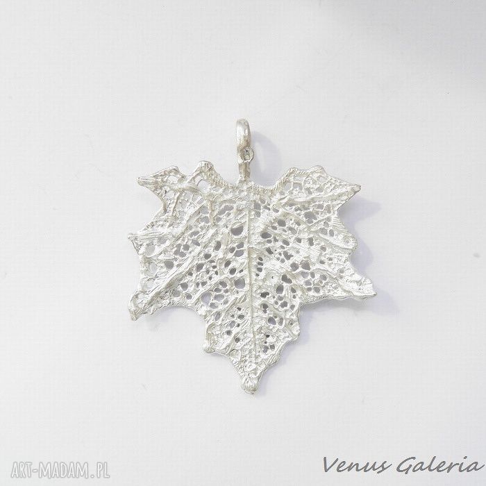 Srebrna zawieszka Klon biały duży (srebro 925)