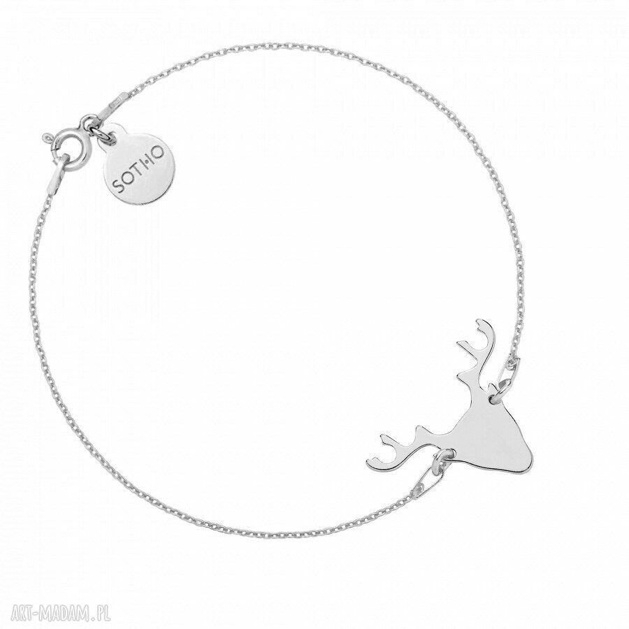 Srebrna bransoletka jeleniem srebro zawieszka modna delikatna