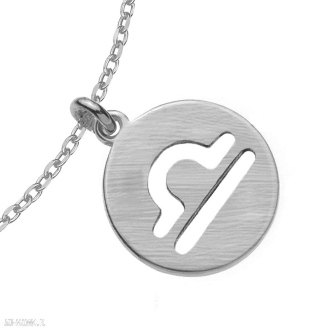 bransoletki: Srebrna matowa bransoletka z zodiakiem Wagi ręcznie wykonane