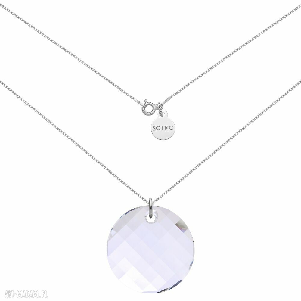 Srebrny naszyjnik okrągłym kryształem swarovski® crystal