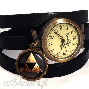 zelda triforce - zegarek bransoletka na skórzanym pasku