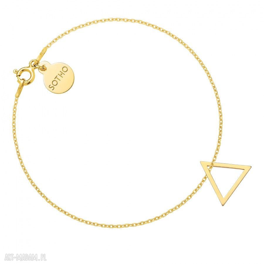 ZŁota bransoletka trÓjkatem naszyjnik srebro geometryczna