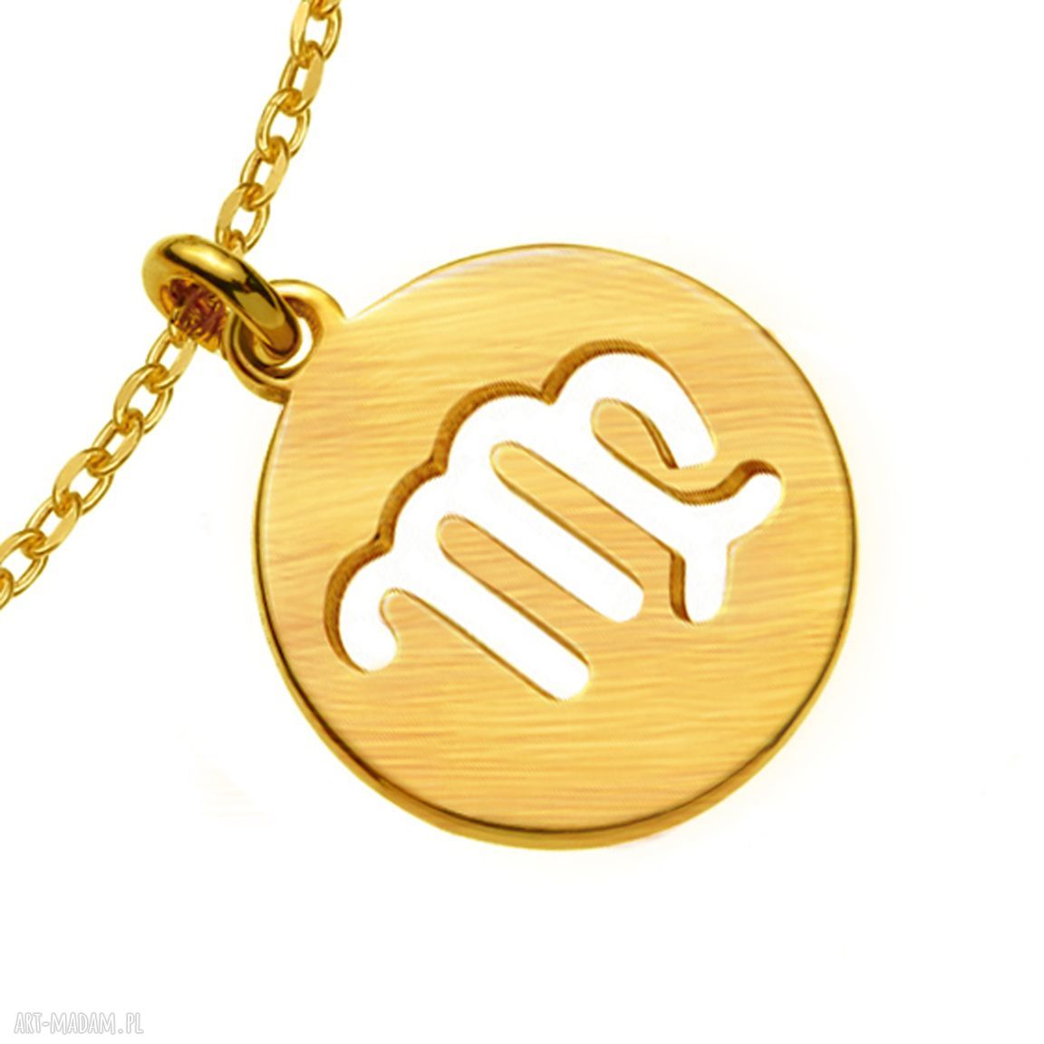 bransoletki: Złota matowa bransoletka z zodiakiem Panny ręcznie wykonane