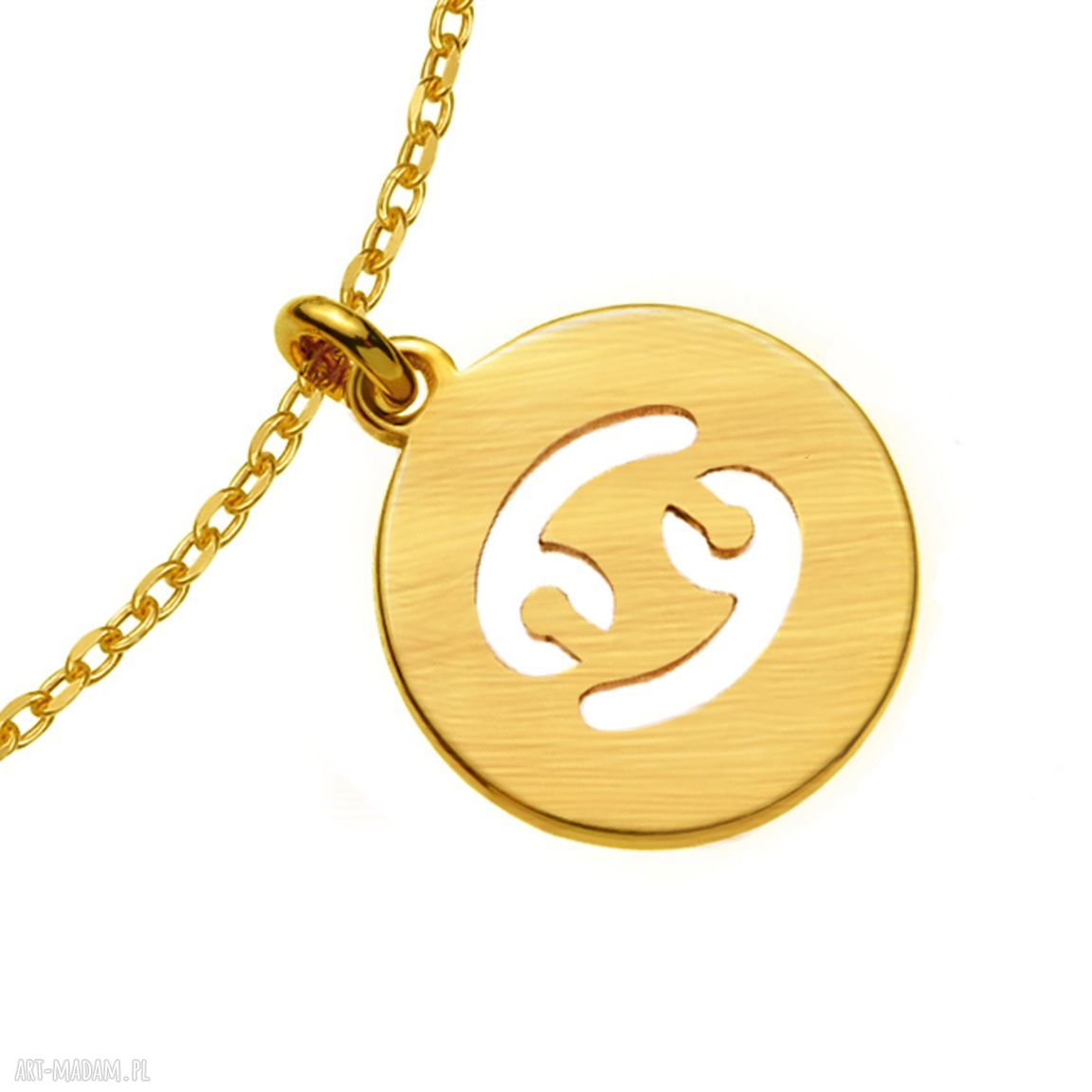 bransoletki: Złota matowa bransoletka z zodiakiem Raka ręcznie wykonane