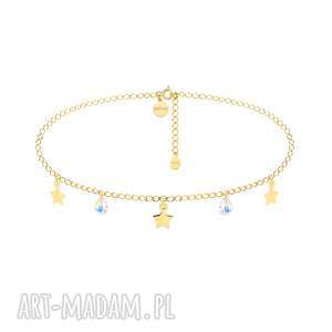 złoty choker z gwiazdkami i kryształami swarovski® crystal