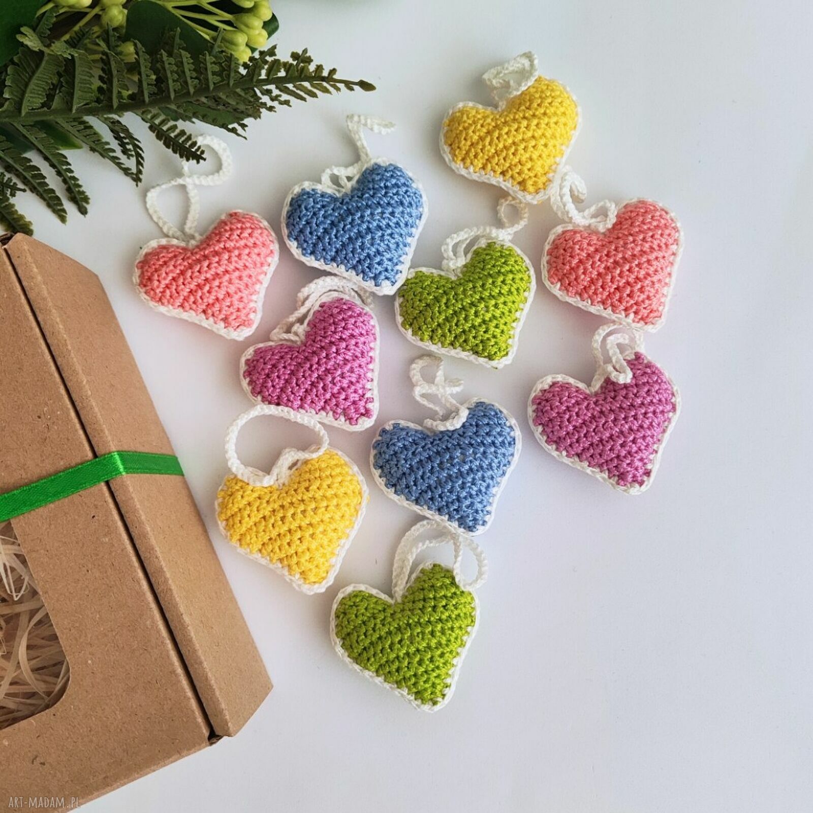 Zawieszki pastelowe serca - zestaw 10 szt.
