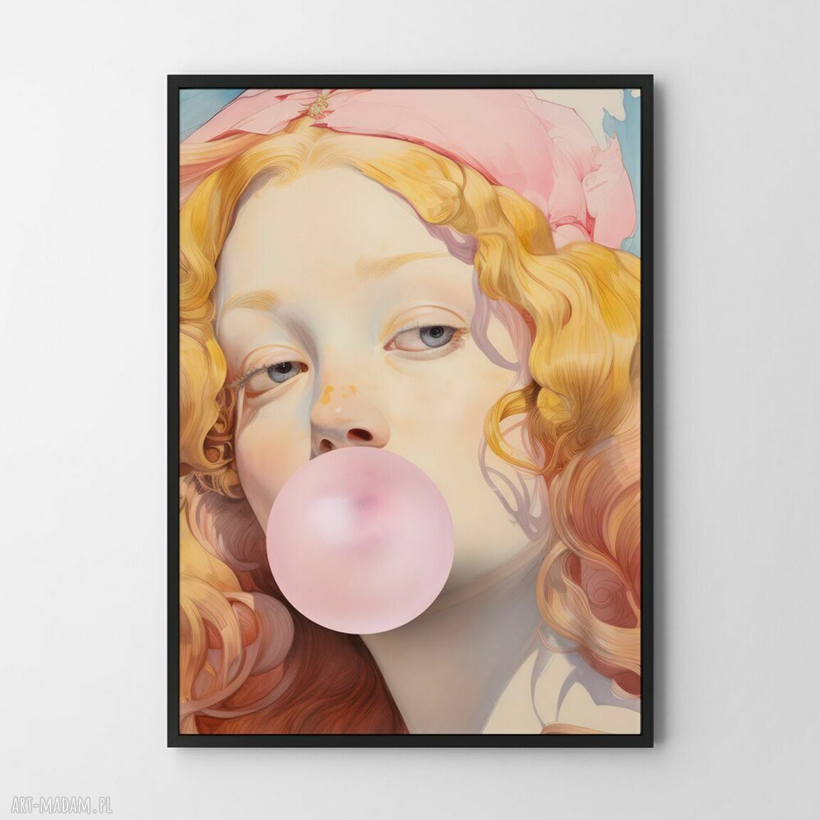 Plakat Zblazowana dziewczyna z balonem 50x70 cm - dekoracja do salonu