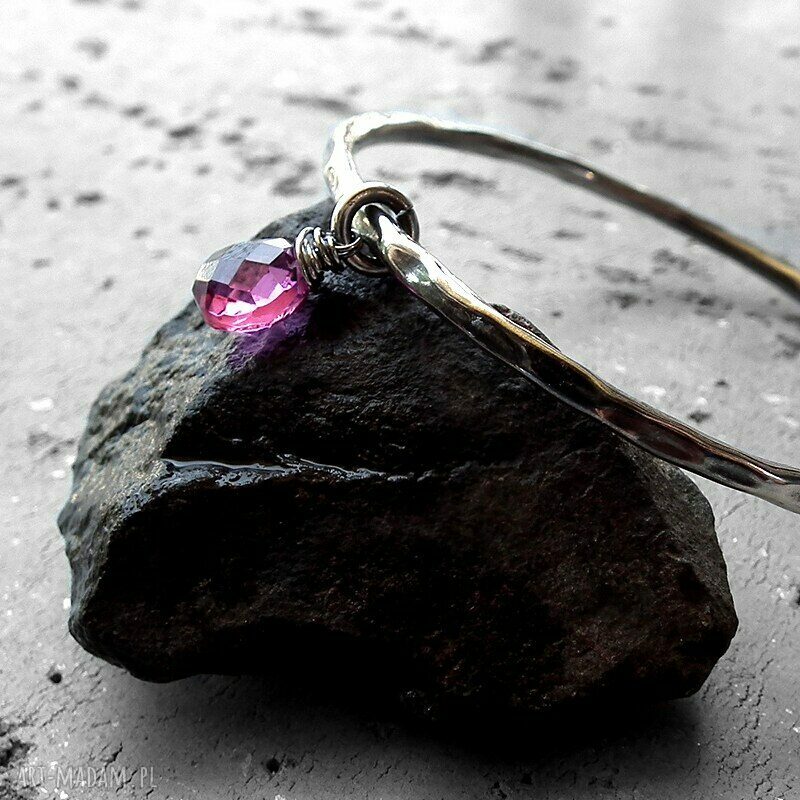 bransoletki: Bransoleta srebro i kwarc rodolitowy. Hand Made