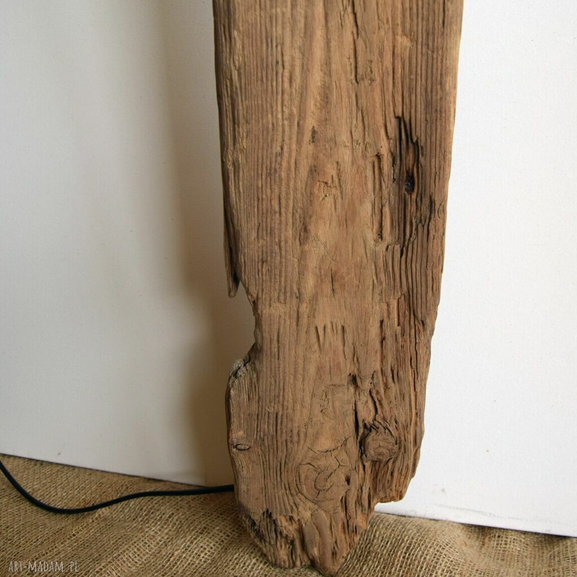 Lampa ze starego drewna loft retro wabi-sabi - unikat do ciepłego, nastrojowego światła