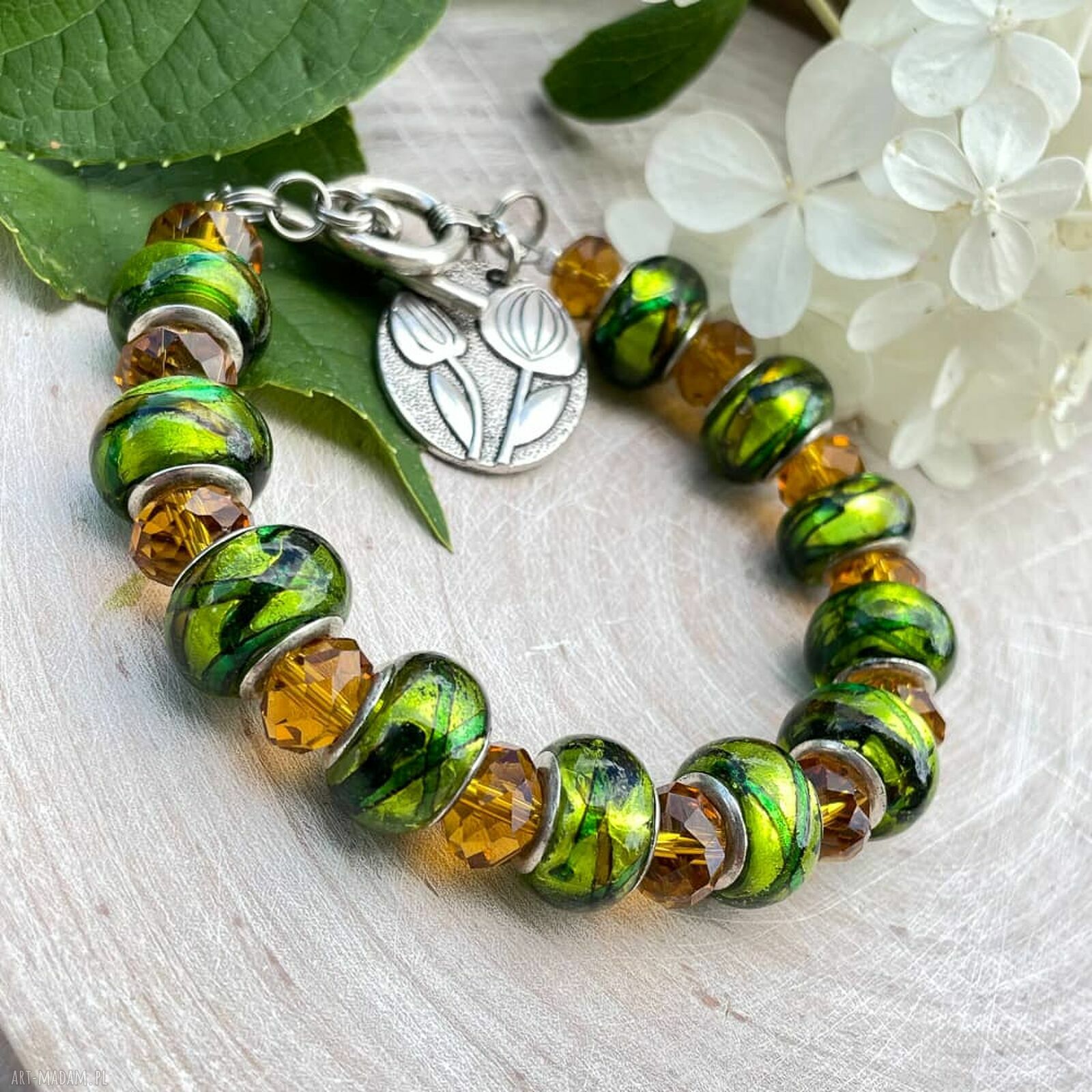 Bransoletka ze szkła weneckiego w149 - Herbarium Jewelry