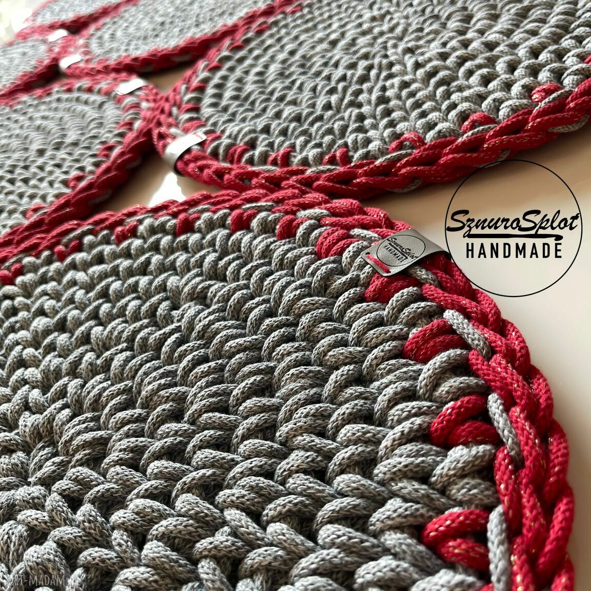 Podkładka ze sznurka 33 cm - ręcznie robiona dekoracja stołu
