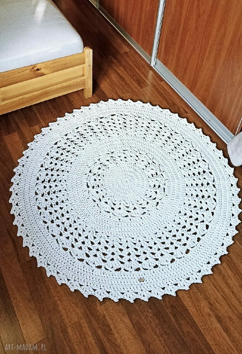 Okrągły dywan ażurowy ze sznurka 100 cm - wiele kolorów
