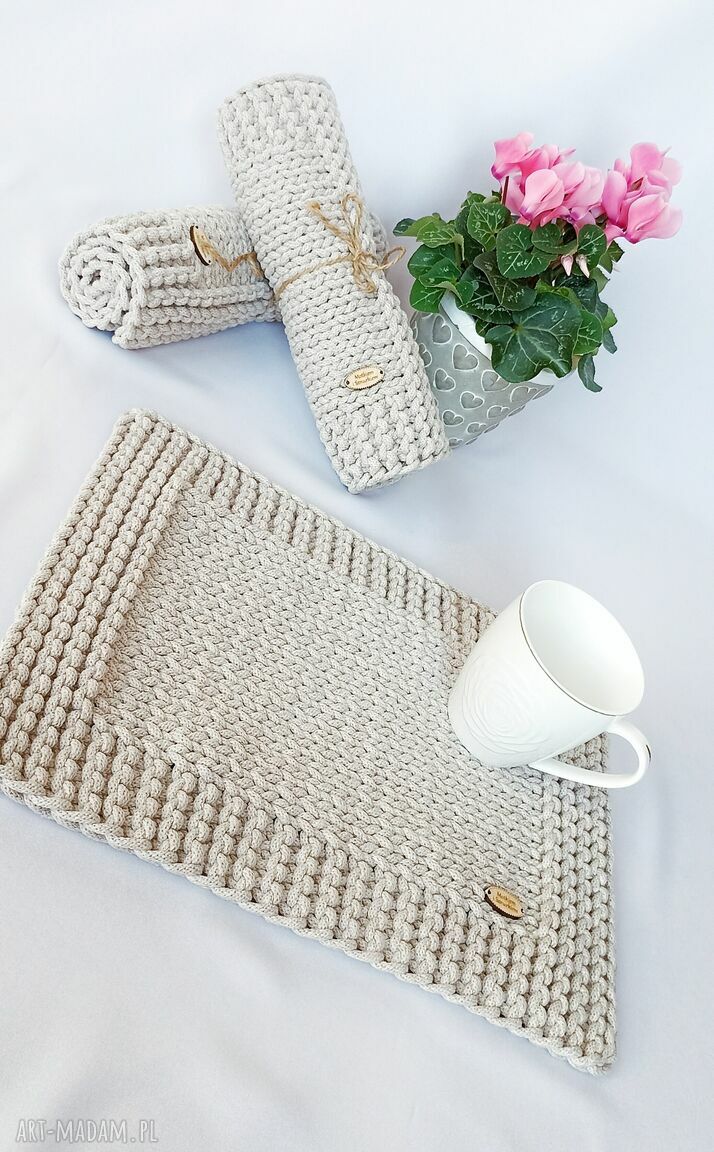 Podkładka stołowa ze sznurka bawełnianego Cadre 30/40 cm