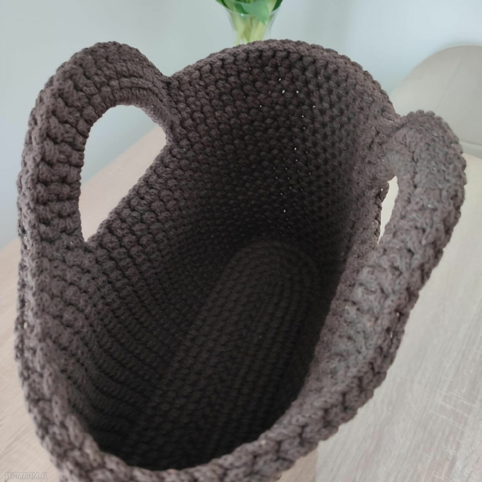 Torba ze sznurka szydełkowa do ręki 35x25 cm - ręcznie robiona